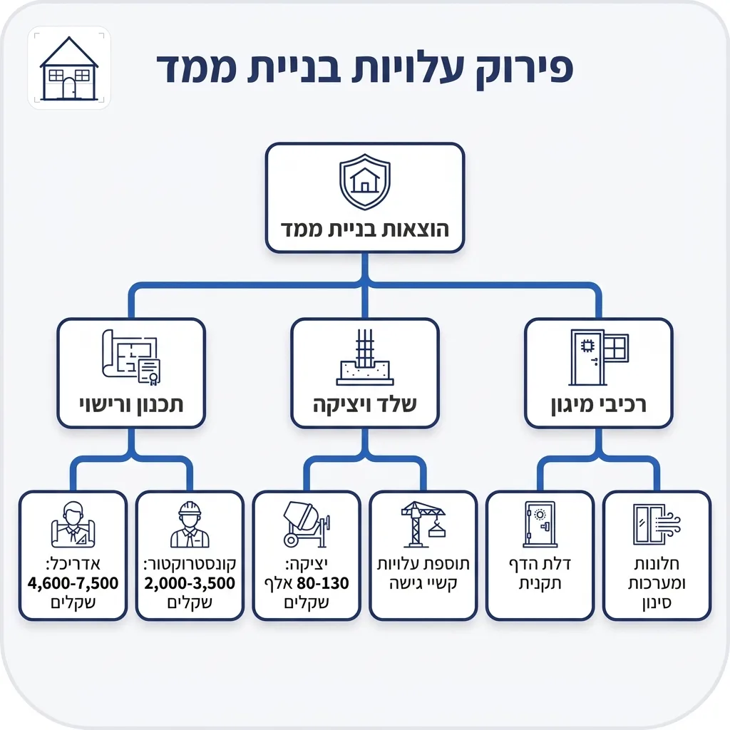 אינפוגרפיקה — פירוק עלויות בניית ממד: הוצאות בניית ממד