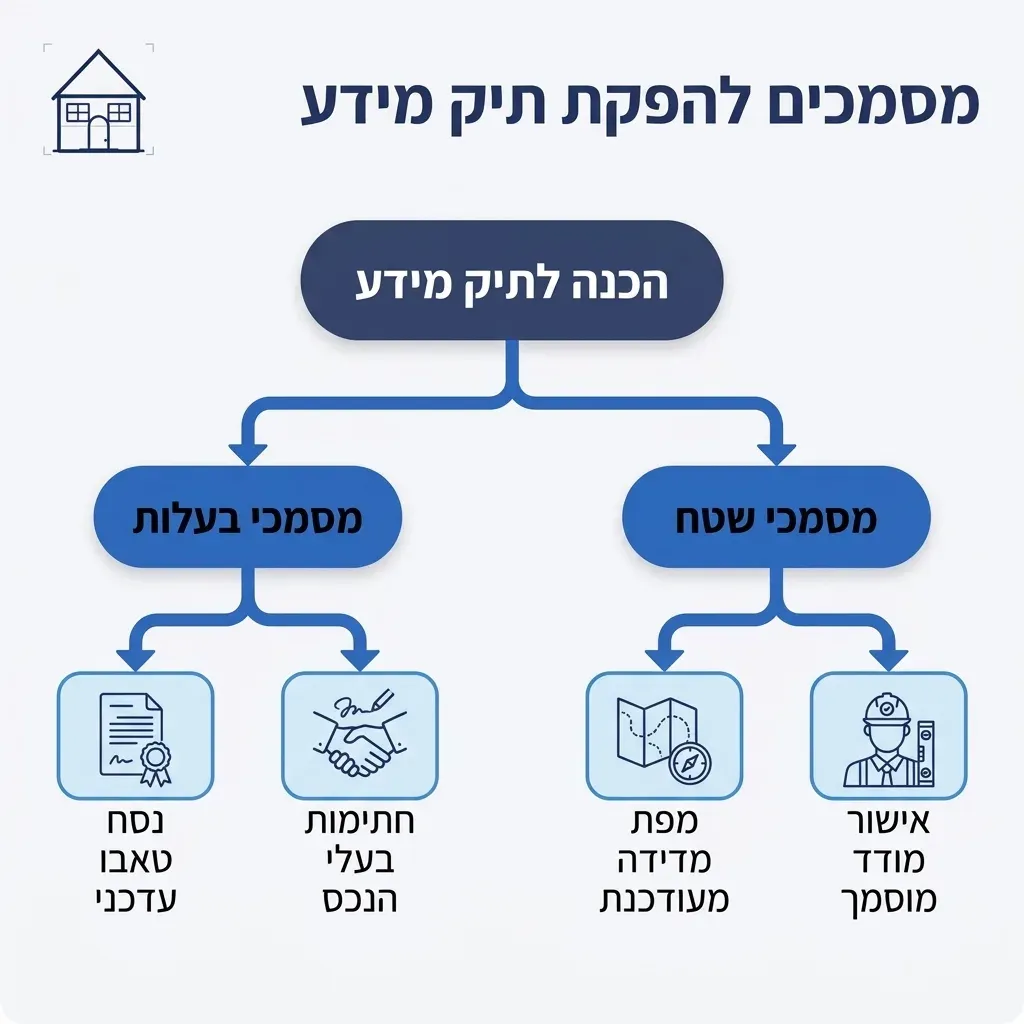 אינפוגרפיקה — מסמכים להפקת תיק מידע: הכנה לתיק מידע