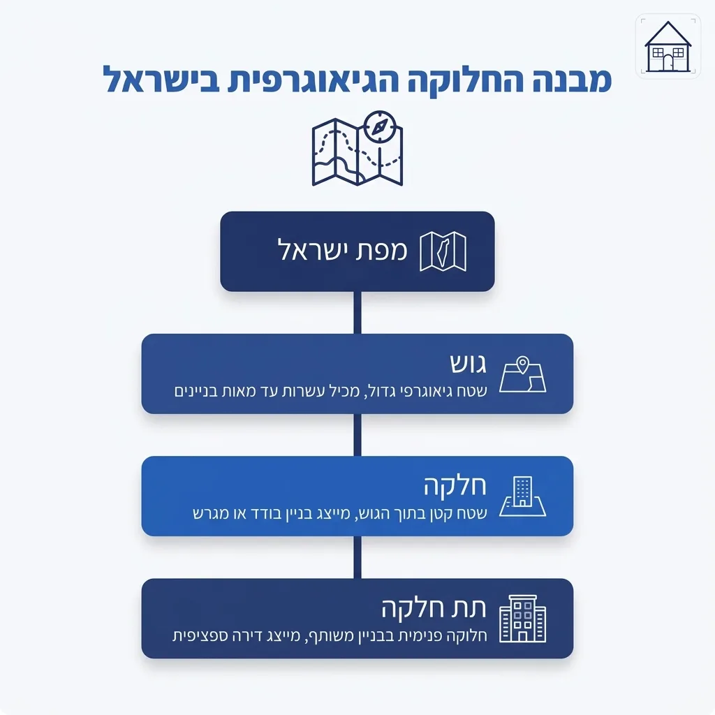 אינפוגרפיקה — מבנה החלוקה הגיאוגרפית בישראל: מפת ישראל